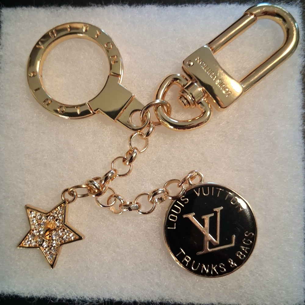 Bag Charm in Gold & Black